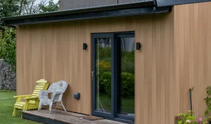 Light brown wooden panelled modular