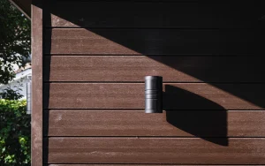 Details on dark brown Modular Home in the West of Ireland